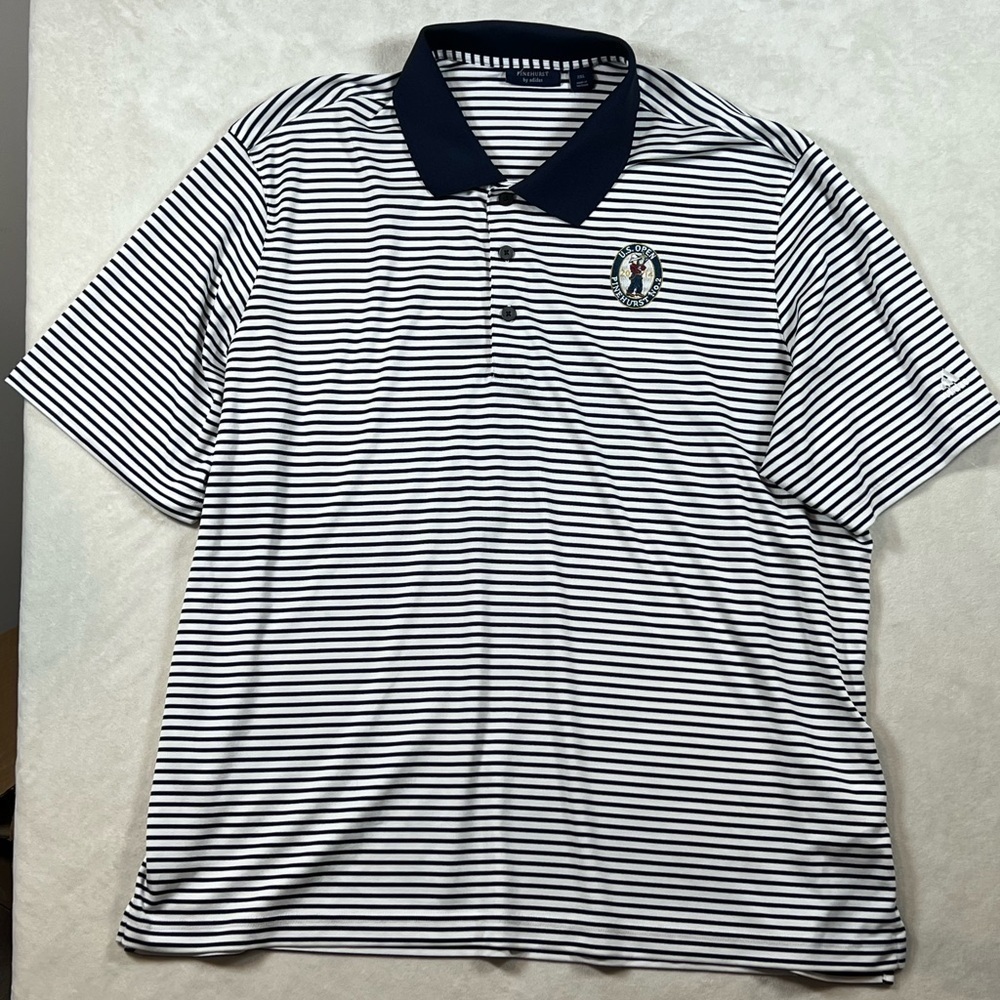 2XL Pinehurst by Adidas 2014 U.S. Open Official Navy Stripe Polo Shirt